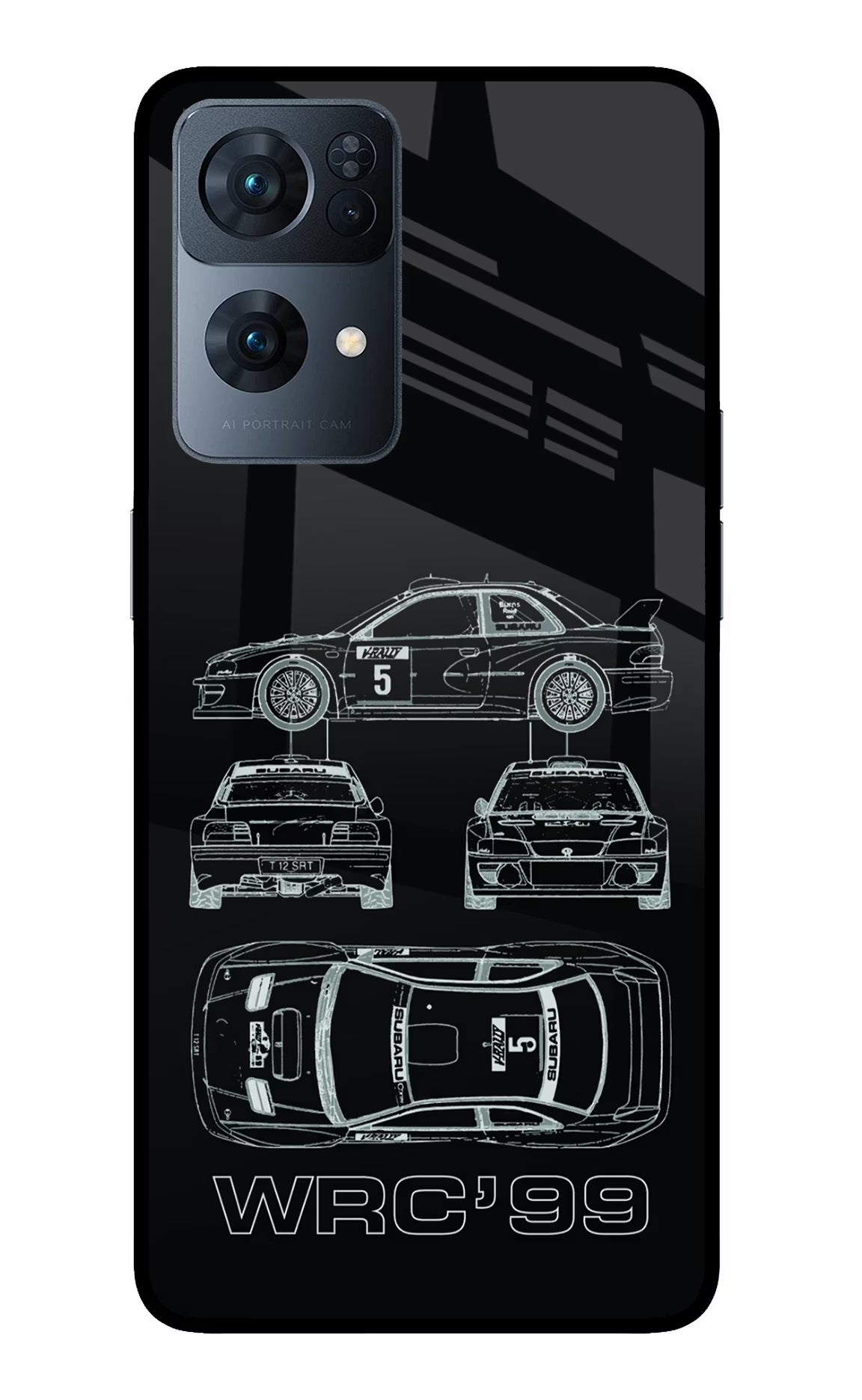 WRC'99 Oppo Reno7 Pro 5G Glass Case Back Cover by Casekaro