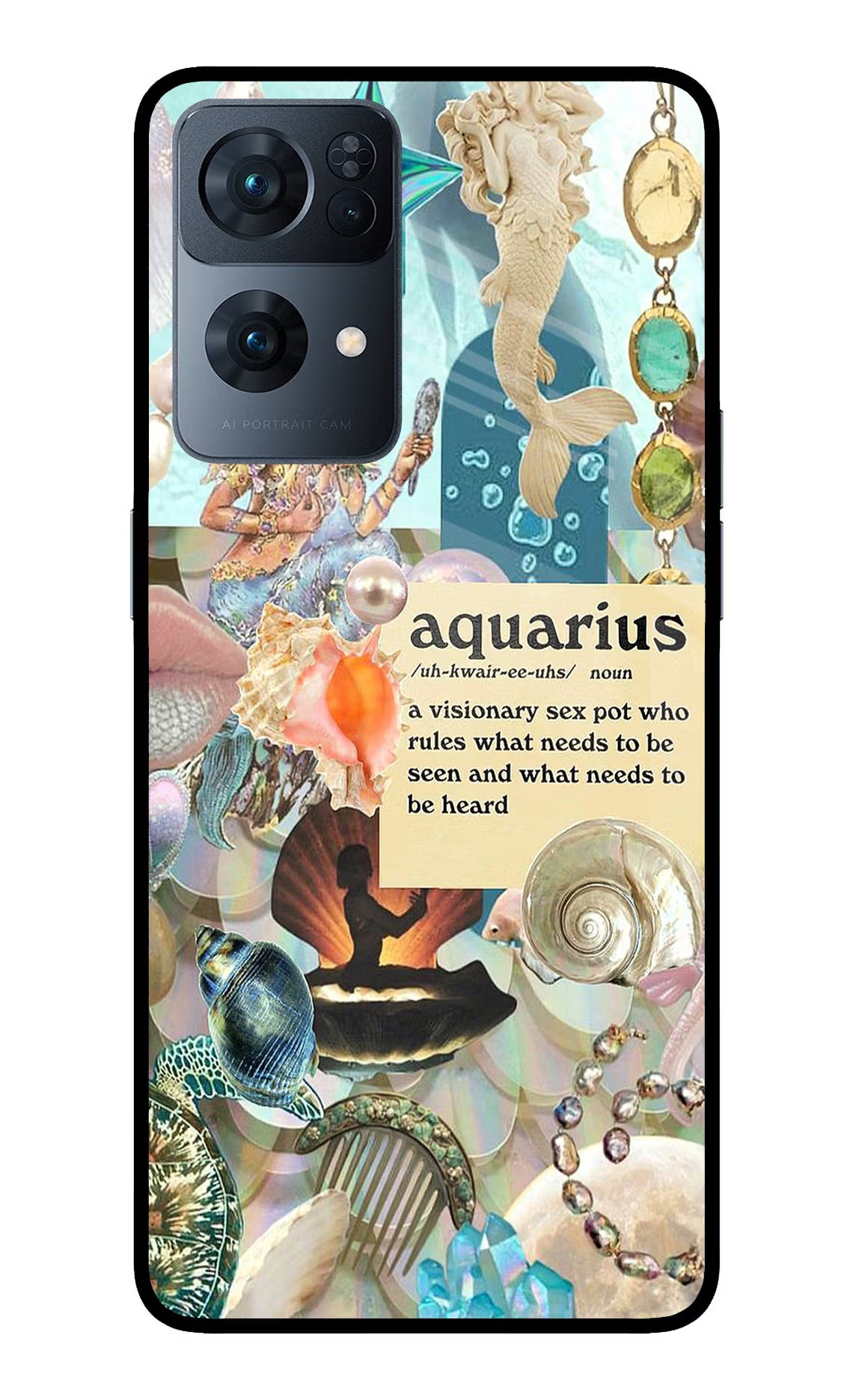 Aquarius Zodiac Oppo Reno7 Pro 5G Glass Case Back Cover by Casekaro