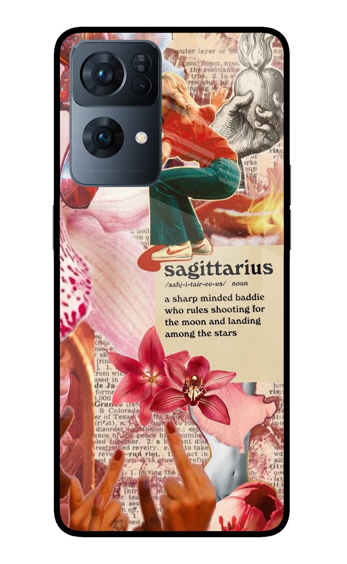 Sagittarius Zodiac Oppo Reno7 Pro 5G Glass Case Back Cover by Casekaro
