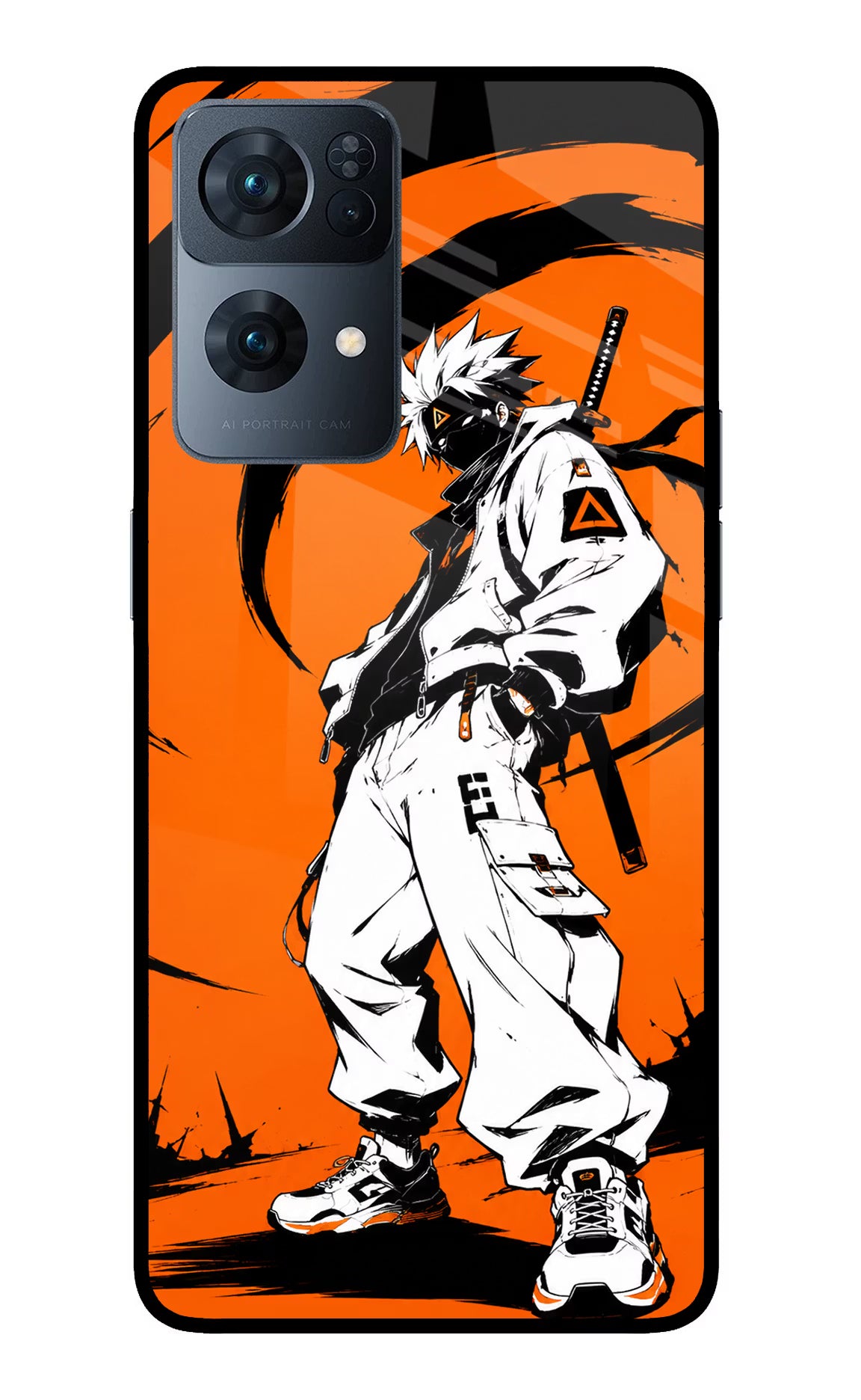 Street Samurai  Oppo Reno7 Pro 5G Glass Case Back Cover by Casekaro