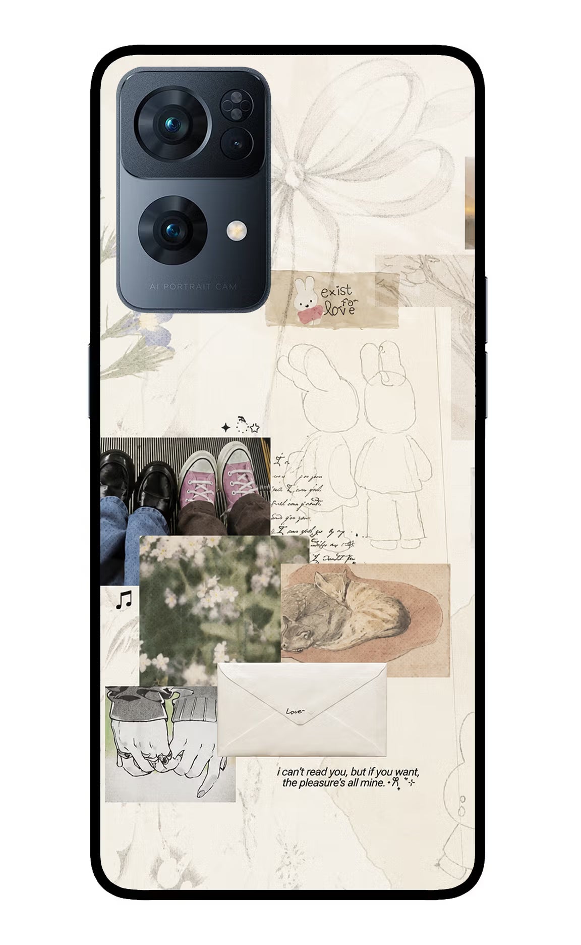 Soft Aesthetic Oppo Reno7 Pro 5G Glass Case