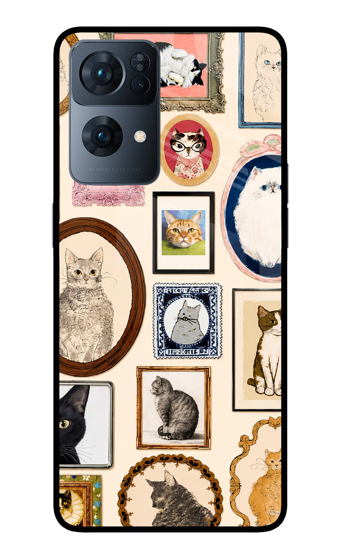 Mirror Cats Oppo Reno7 Pro 5G Glass Case