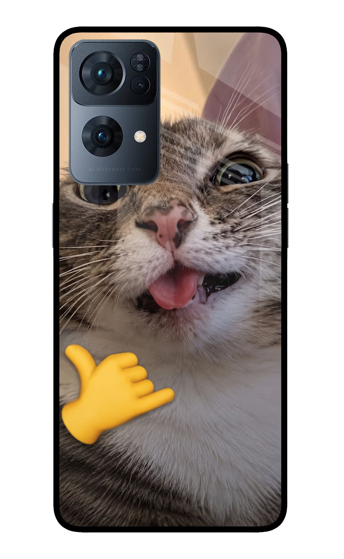 Silly Cat Call Oppo Reno7 Pro 5G Glass Case