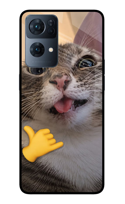 Silly Cat Call Oppo Reno7 Pro 5G Glass Case