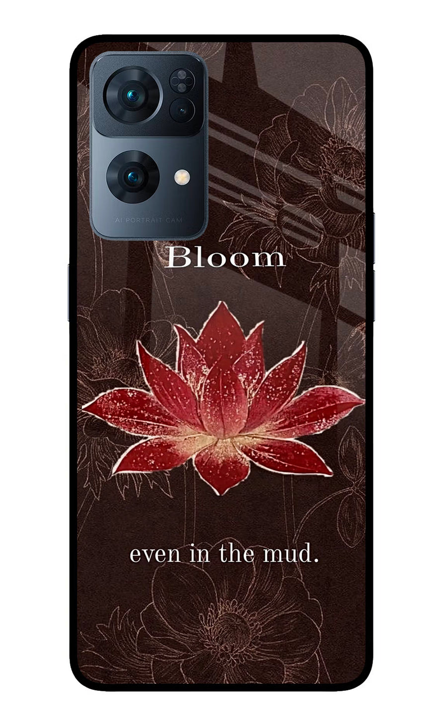 Bloom Oppo Reno7 Pro 5G Back Cover, Glass case