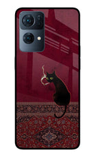 Midnight Cat Oppo Reno7 Pro 5G Glass Case