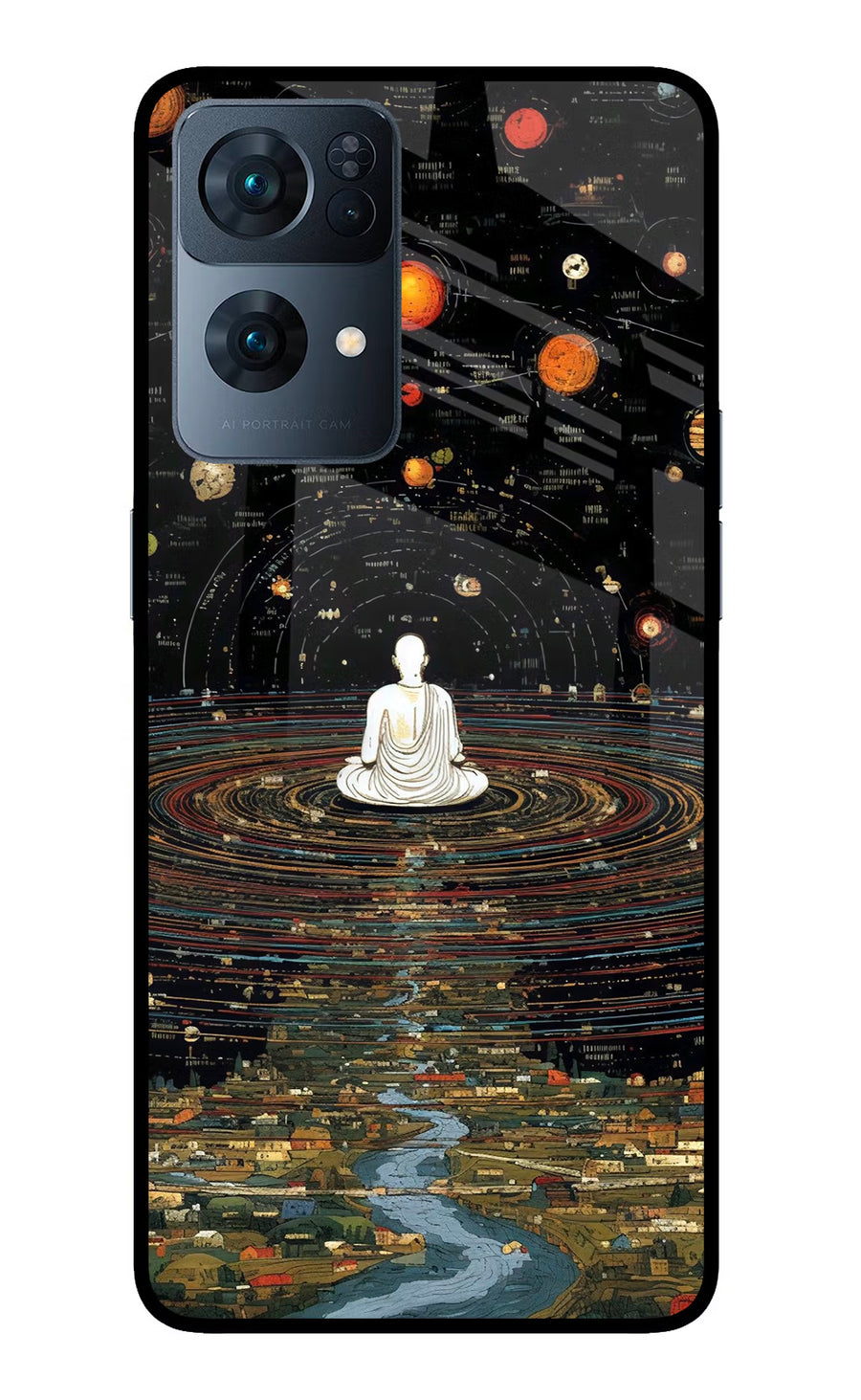 Space Monk Oppo Reno7 Pro 5G Back Cover, Glass case