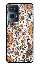 White Mayura Oppo Reno7 Pro 5G Glass Case