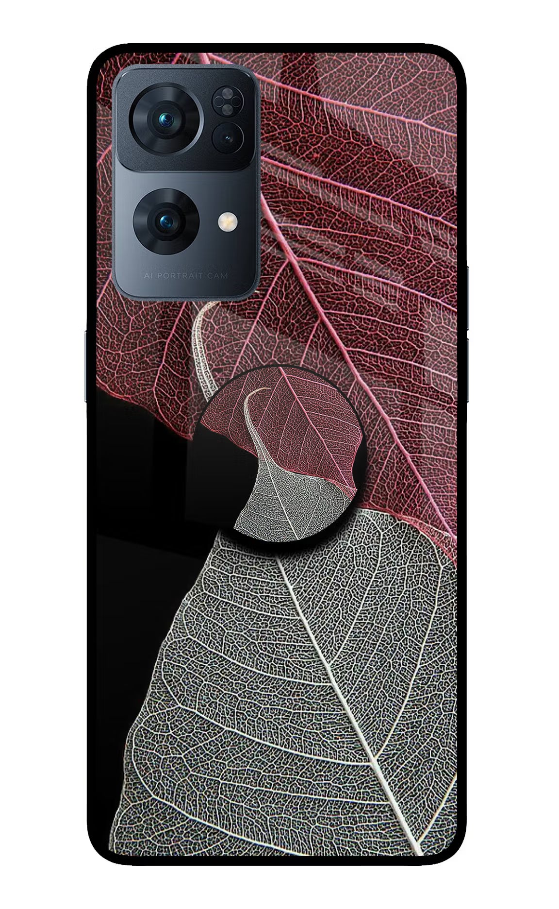 Leaf Pattern Oppo Reno7 Pro 5G Pop Case by Casekaro