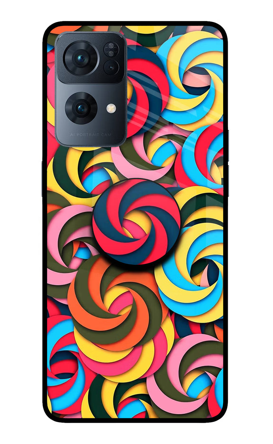 Spiral Pattern Oppo Reno7 Pro 5G Pop Case, Glass case