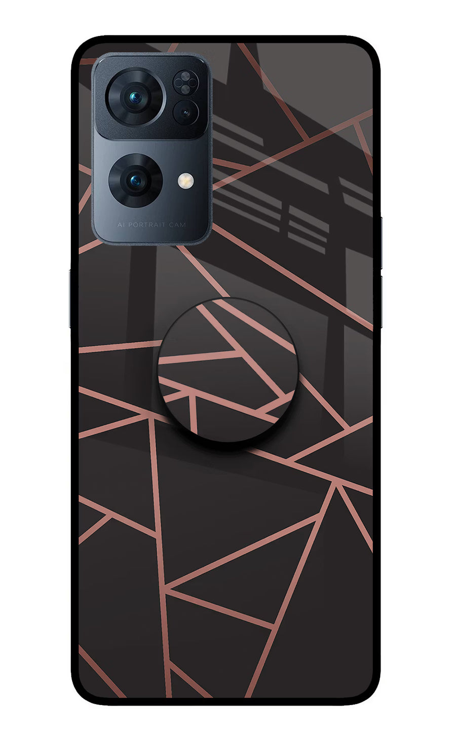 Geometric Pattern Oppo Reno7 Pro 5G Pop Case, Glass case