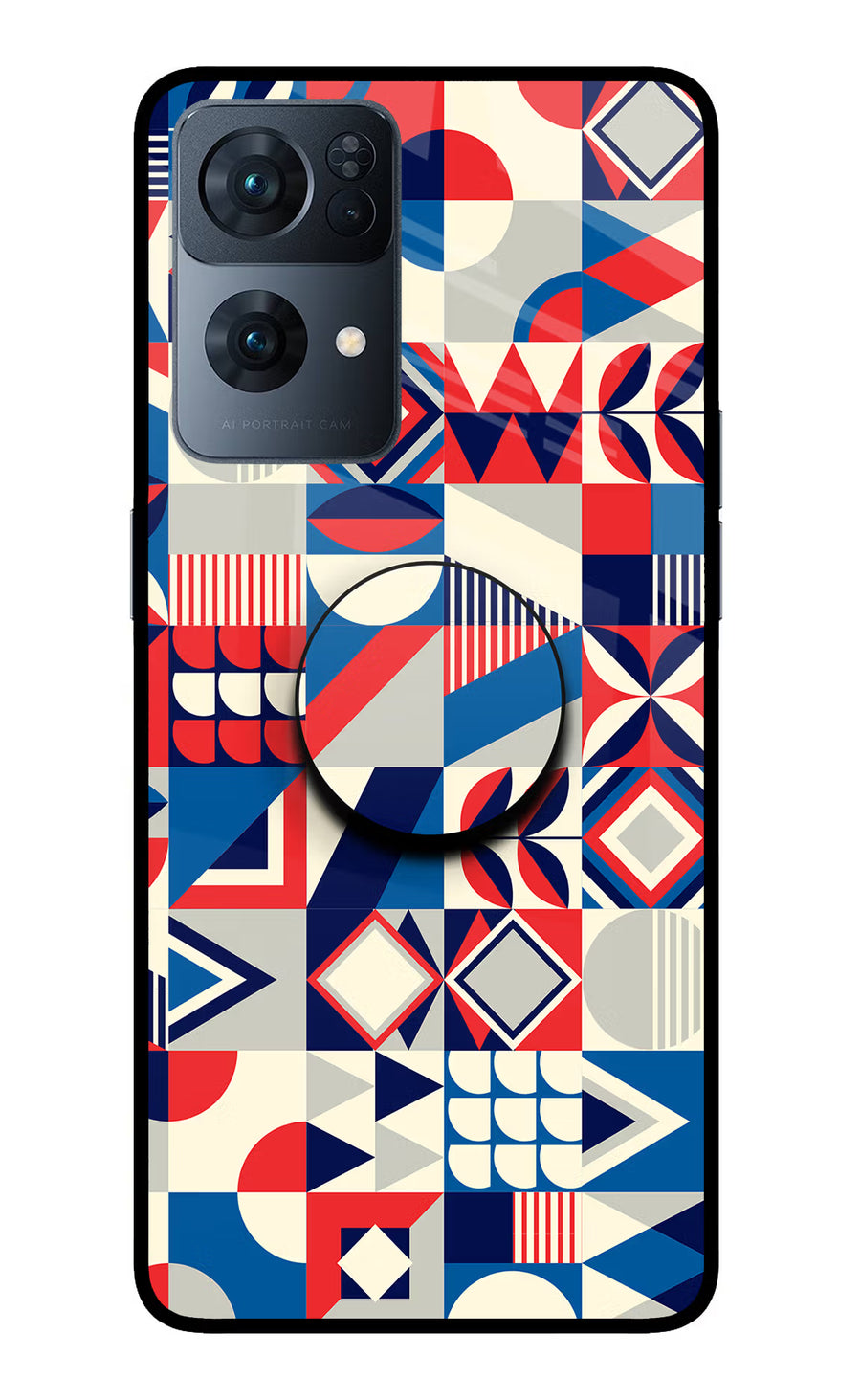Colorful Pattern Oppo Reno7 Pro 5G Pop Case, Glass case