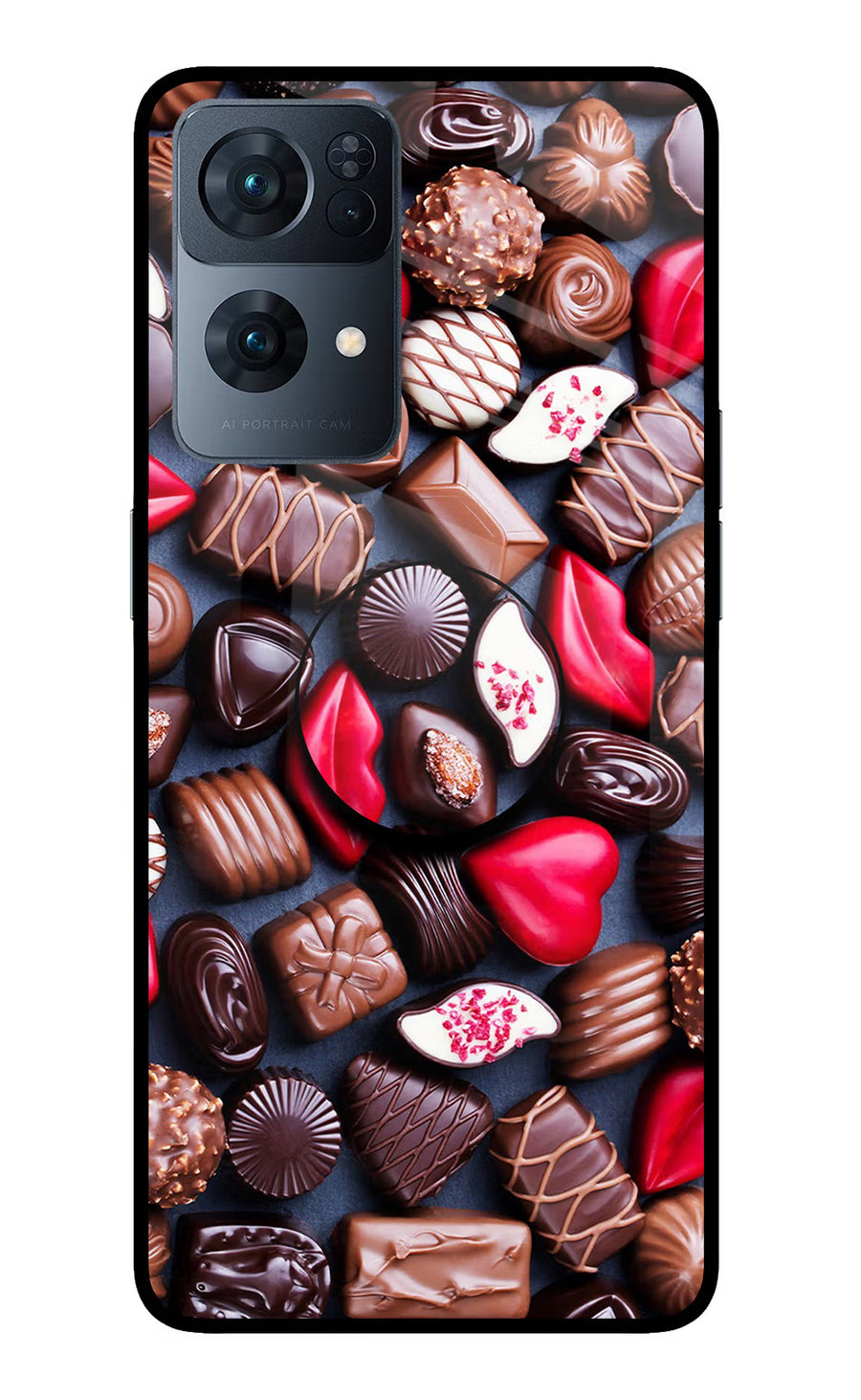 Chocolates Oppo Reno7 Pro 5G Pop Case, Glass case