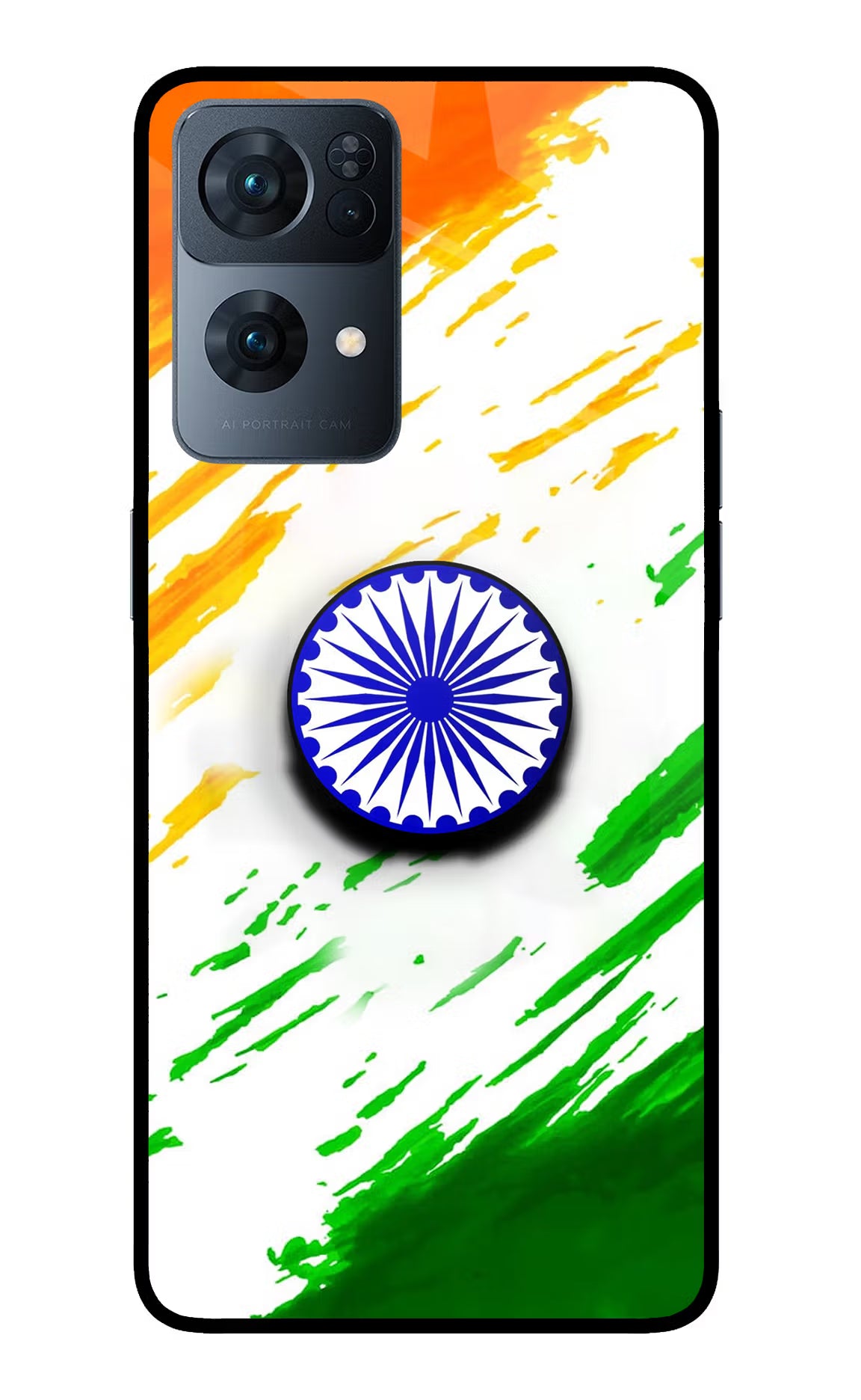 Indian Flag Ashoka Chakra Oppo Reno7 Pro 5G Pop Case by Casekaro