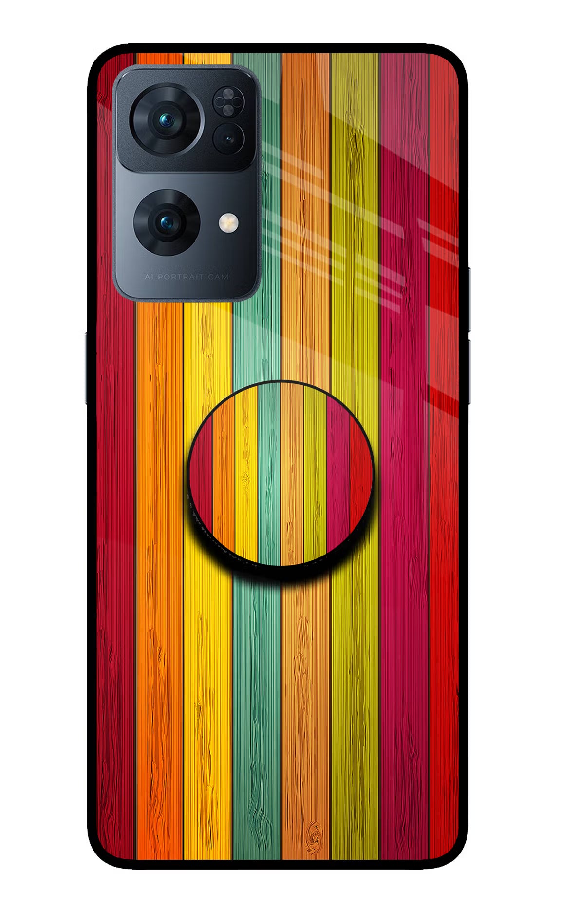 Multicolor Wooden Oppo Reno7 Pro 5G Pop Case by Casekaro