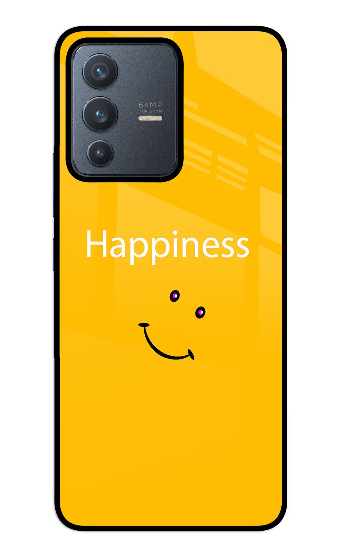 Happiness With Smiley Vivo V23 5G Glass Case Back Cover by Casekaro