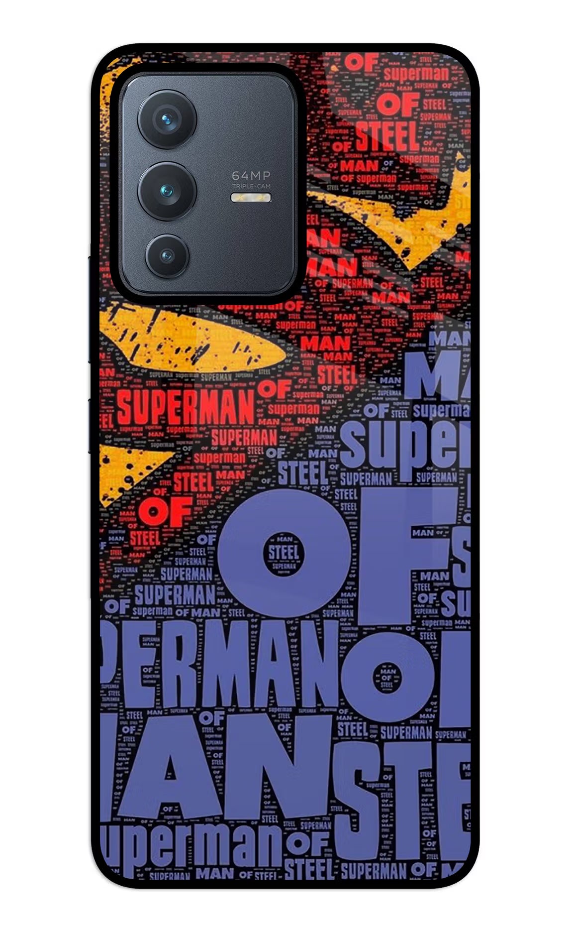 Superman Vivo V23 5G Glass Case Back Cover by Casekaro