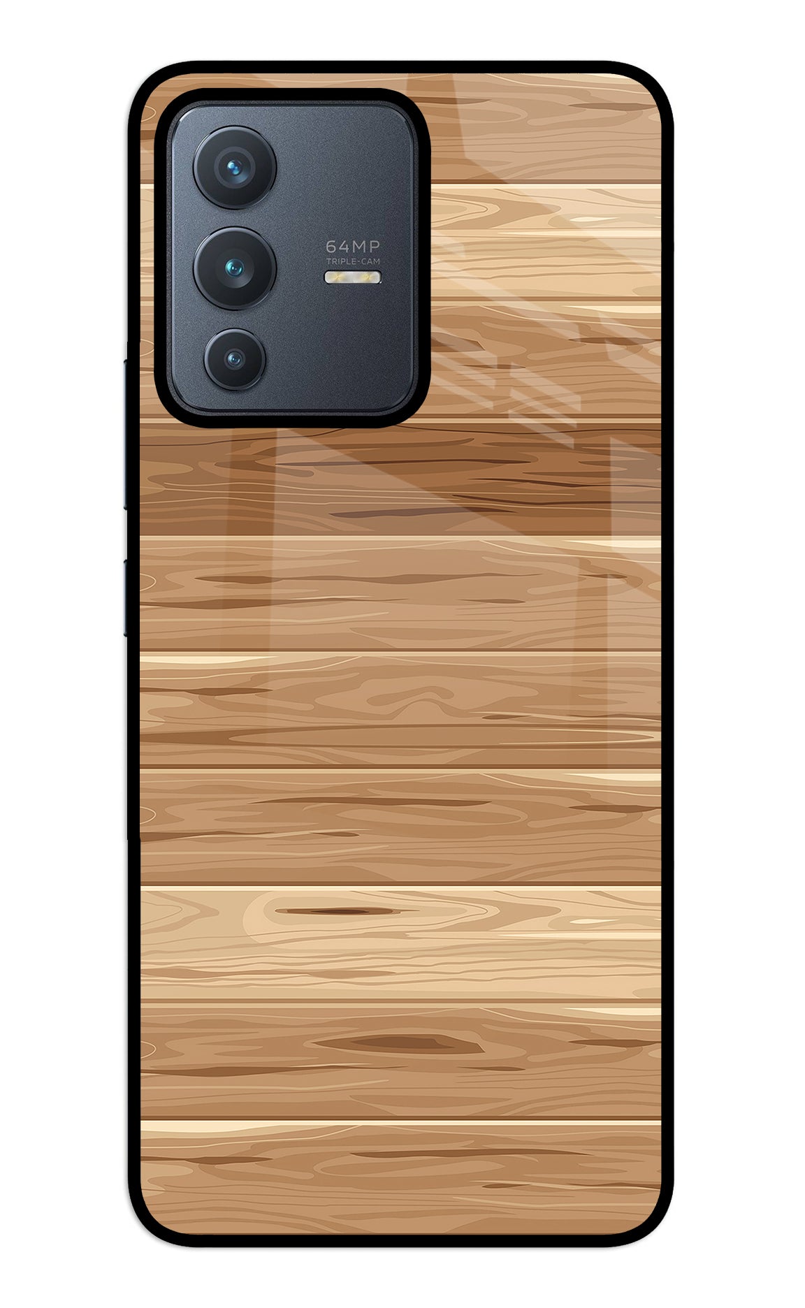 Wooden Vector Vivo V23 5G Glass Case