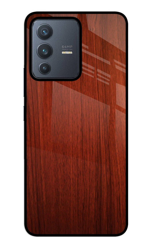 Wooden Plain Pattern Vivo V23 5G Glass Case