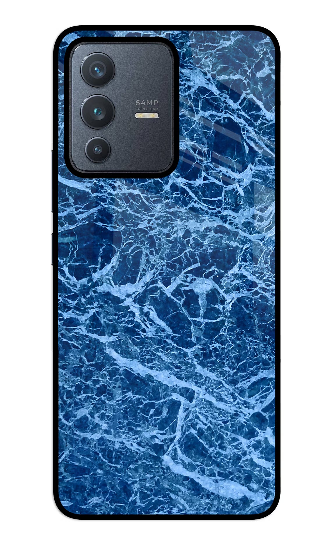 Blue Marble Vivo V23 5G Glass Case Back Cover by Casekaro