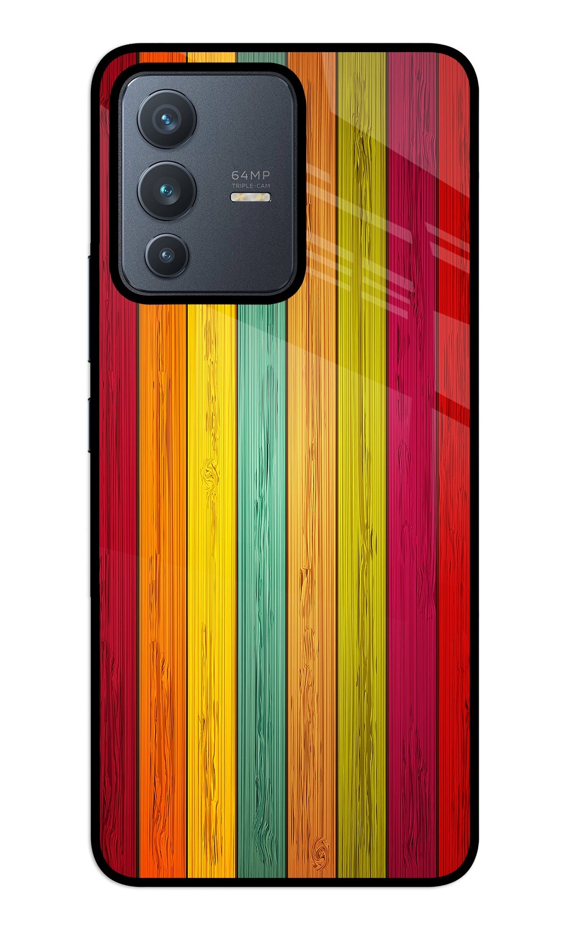 Multicolor Wooden Vivo V23 5G Back Cover