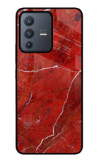 Red Marble Design Vivo V23 5G Glass Case