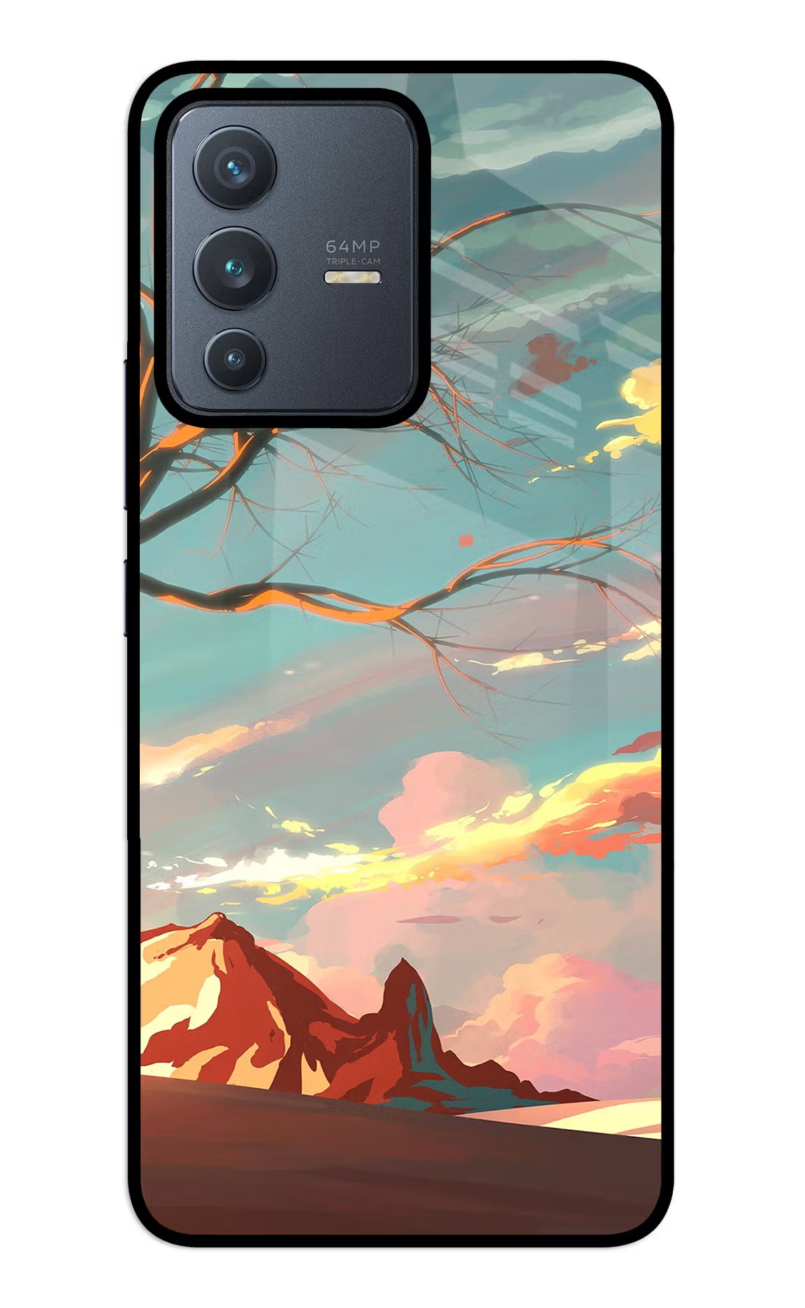 Scenery Vivo V23 5G Glass Case Back Cover by Casekaro