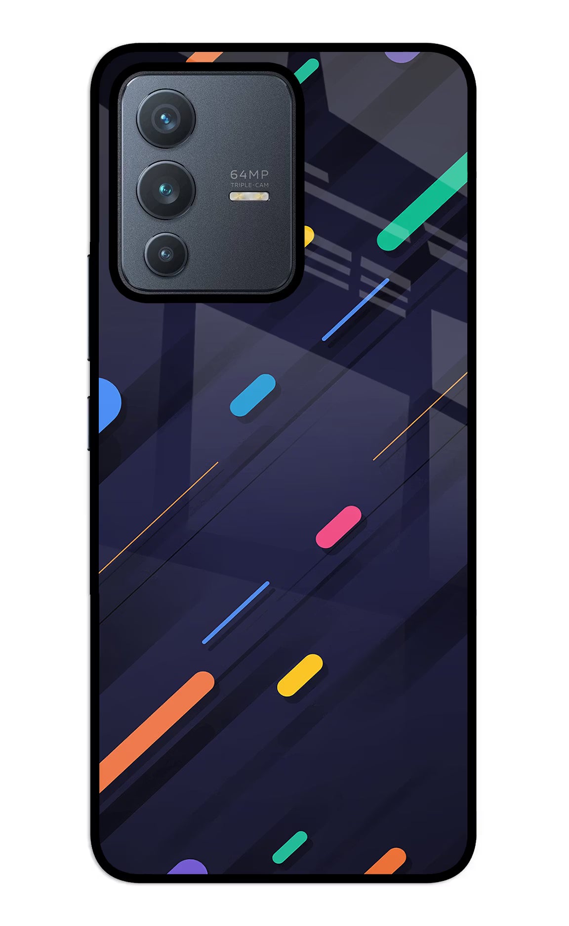 Abstract Design Vivo V23 5G Glass Case Back Cover by Casekaro