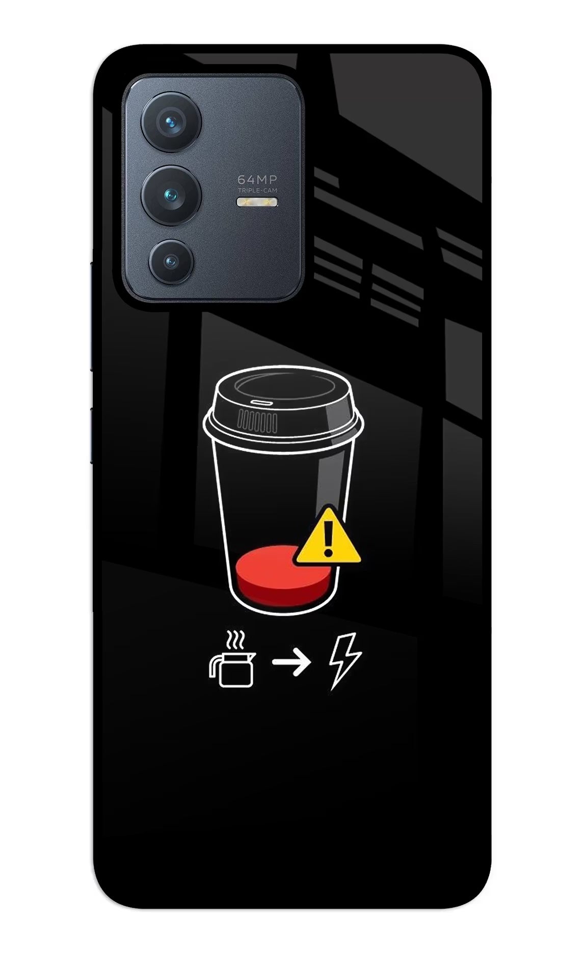 Coffee Vivo V23 5G Glass Case Back Cover by Casekaro