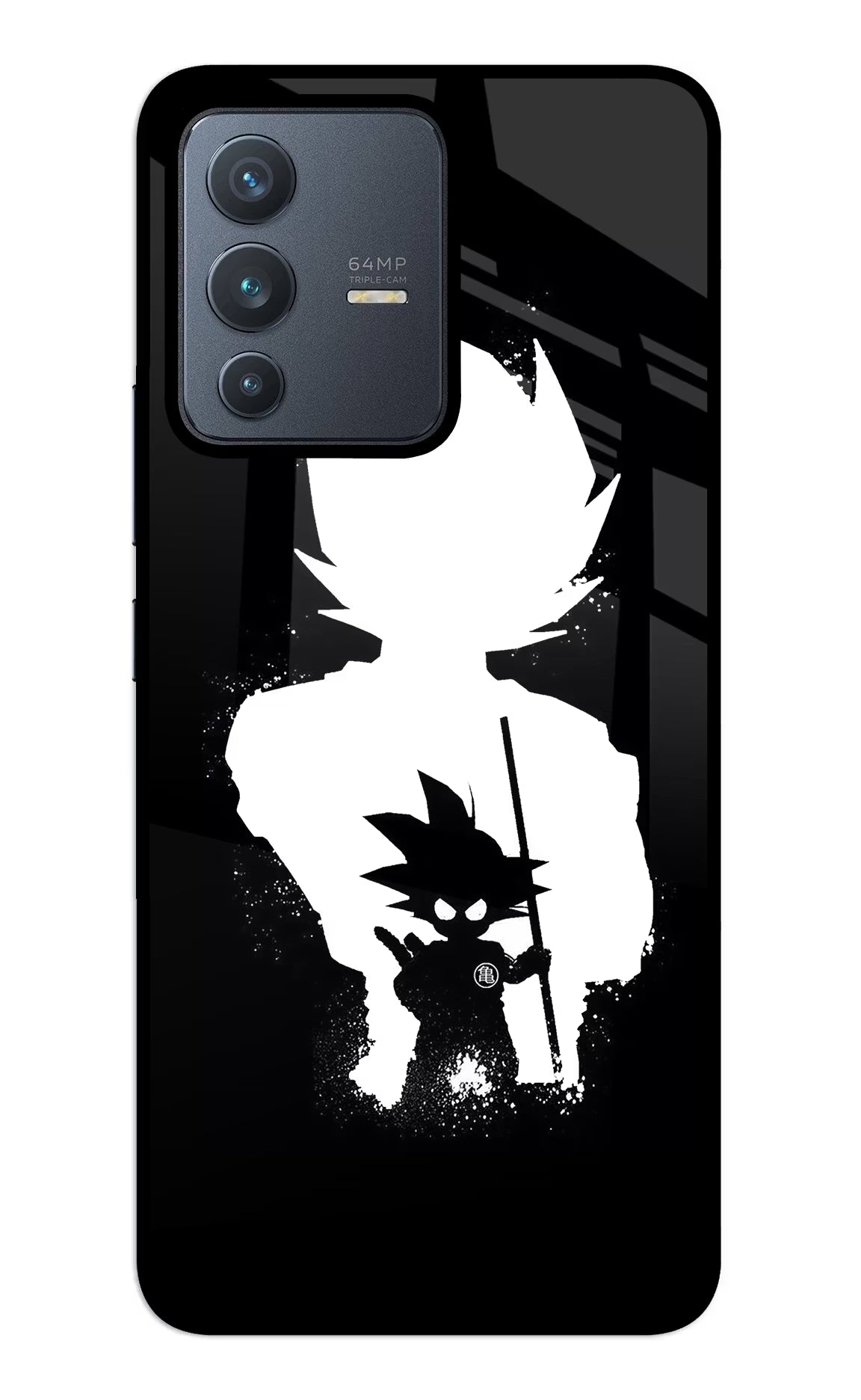 Goku Shadow Vivo V23 5G Glass Case Back Cover by Casekaro
