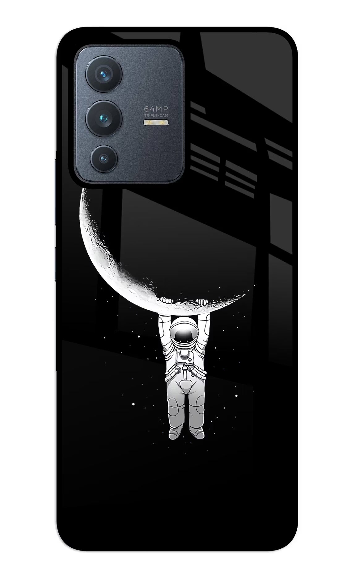Moon Space Vivo V23 5G Glass Case Back Cover by Casekaro