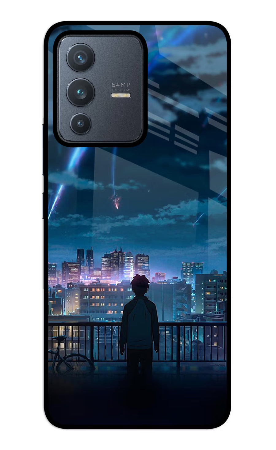 Anime Vivo V23 5G Back Cover, Glass case
