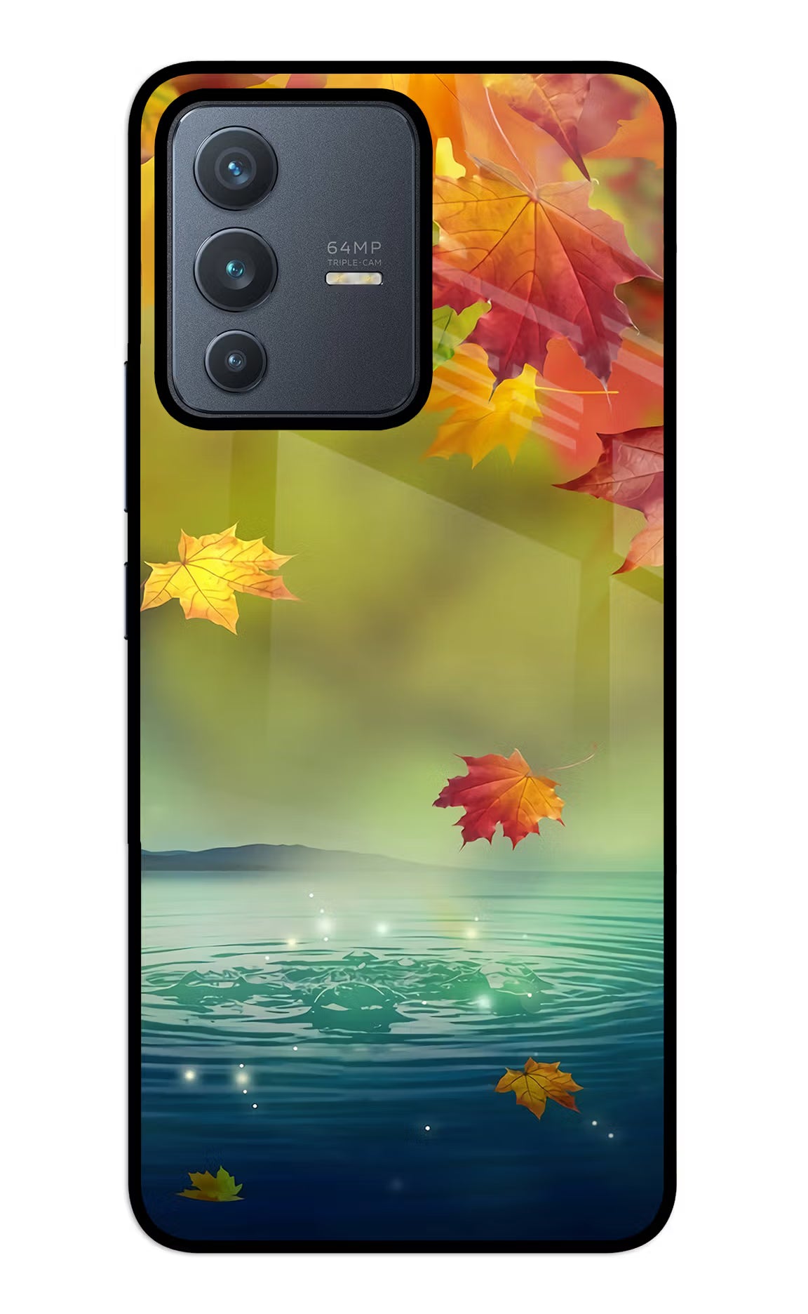 Flowers Vivo V23 5G Glass Case Back Cover by Casekaro