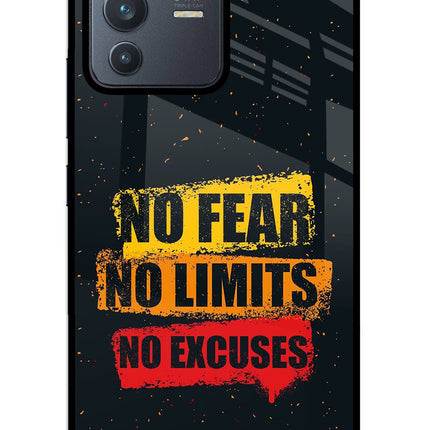 No Fear No Limits No Excuse Vivo V23 5G Glass Case