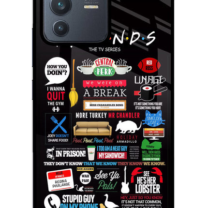 FRIENDS Vivo V23 5G Glass Case Back Cover by Casekaro