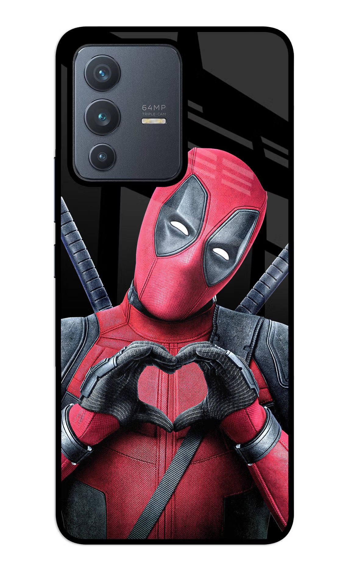 Deadpool Vivo V23 5G Glass Case Back Cover by Casekaro