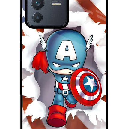 Captain America Vivo V23 5G Glass Case