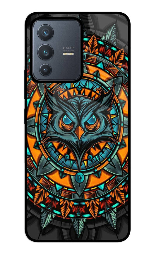 Angry Owl Art Vivo V23 5G Glass Case