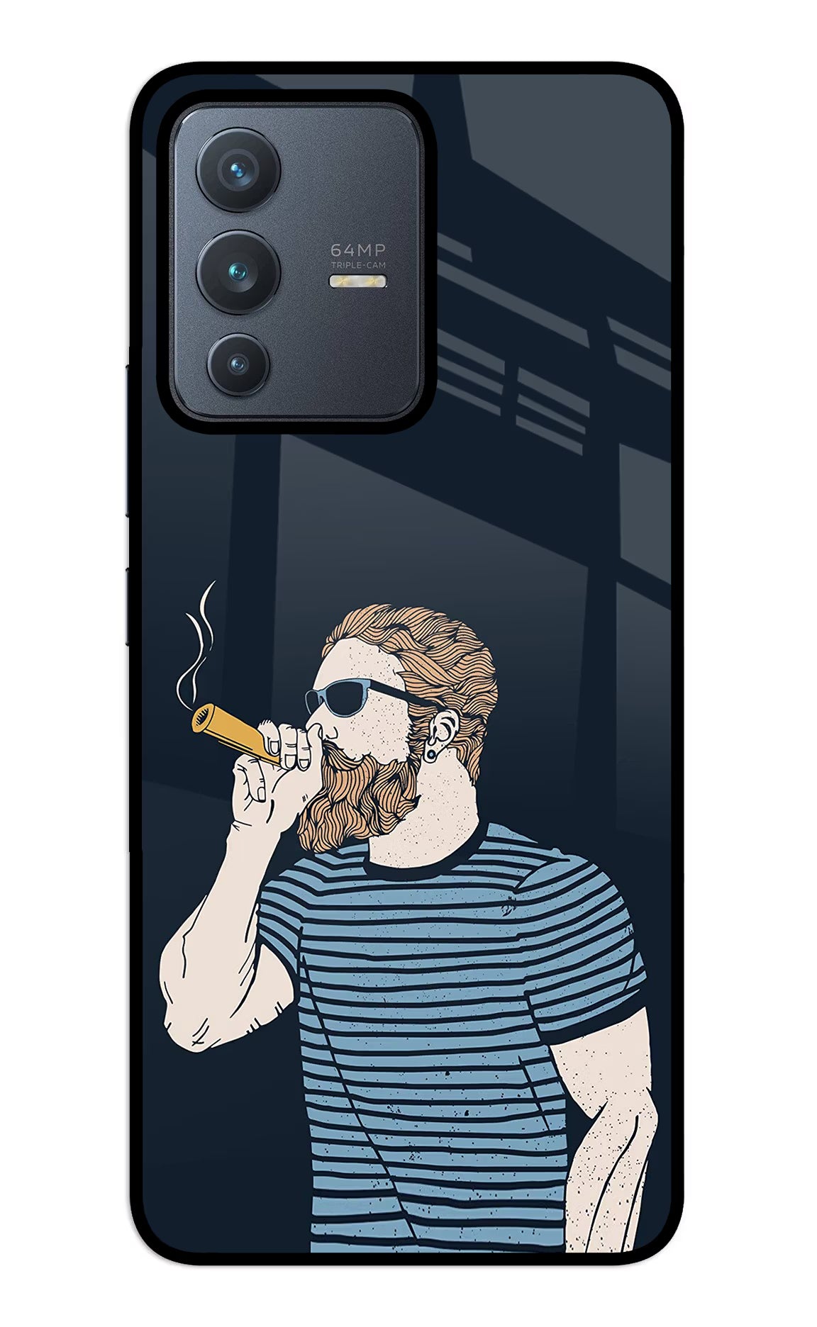 Smoking Vivo V23 5G Glass Case Back Cover by Casekaro