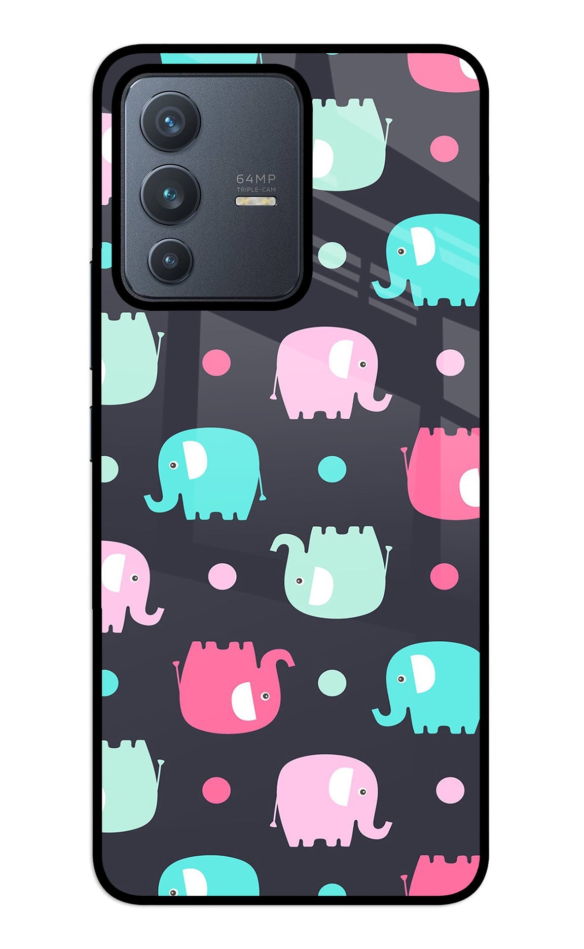 Elephants Vivo V23 5G Glass Case