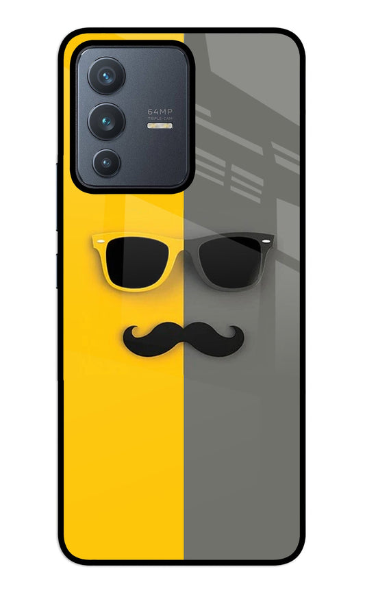 Sunglasses with Mustache Vivo V23 5G Glass Case