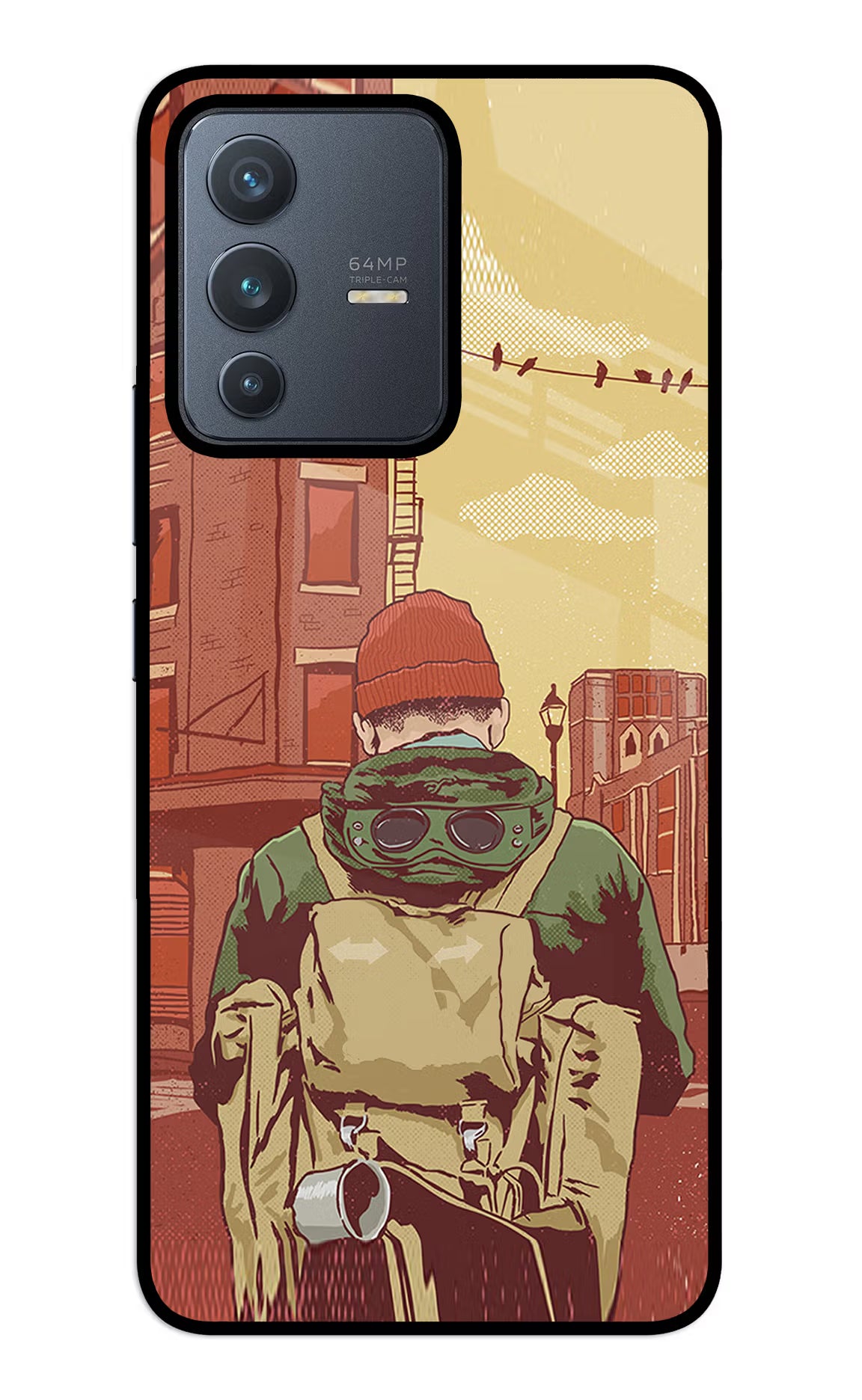 Adventurous Vivo V23 5G Glass Case Back Cover by Casekaro