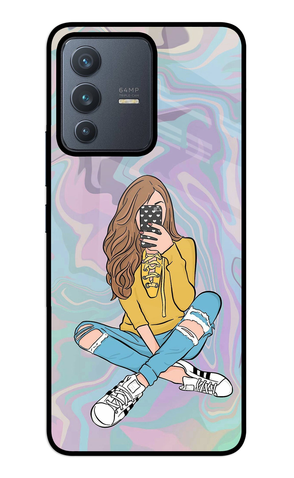 Selfie Girl Vivo V23 5G Glass Case