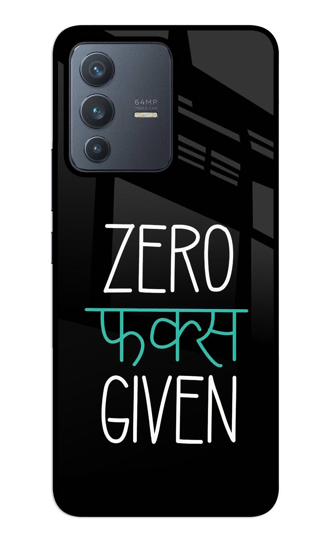 Zero Fucks Given Vivo V23 5G Glass Case Back Cover by Casekaro