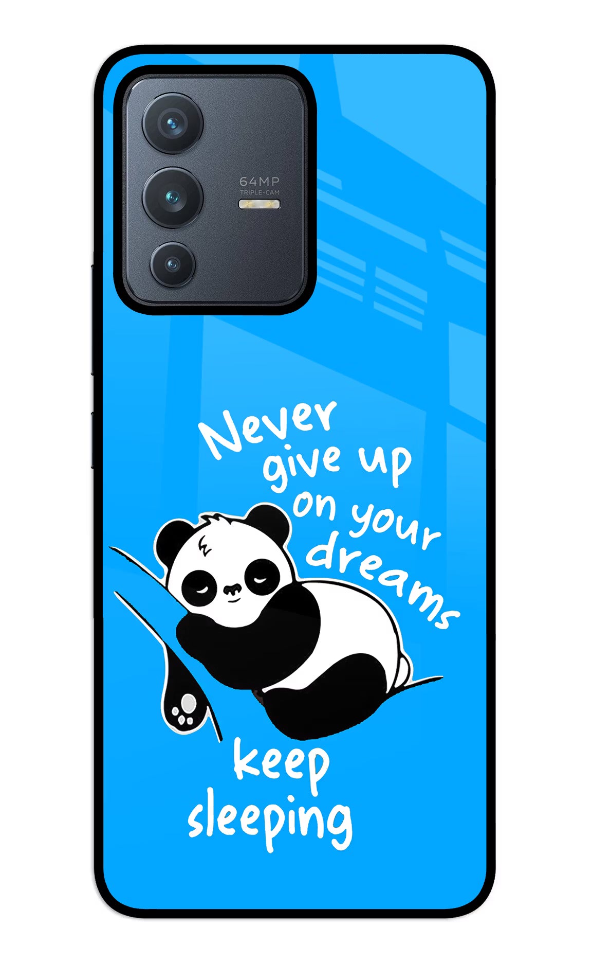 Keep Sleeping Vivo V23 5G Glass Case Back Cover by Casekaro