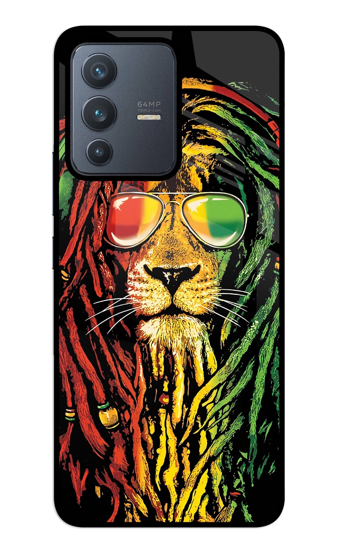 Rasta Lion Vivo V23 5G Glass Case