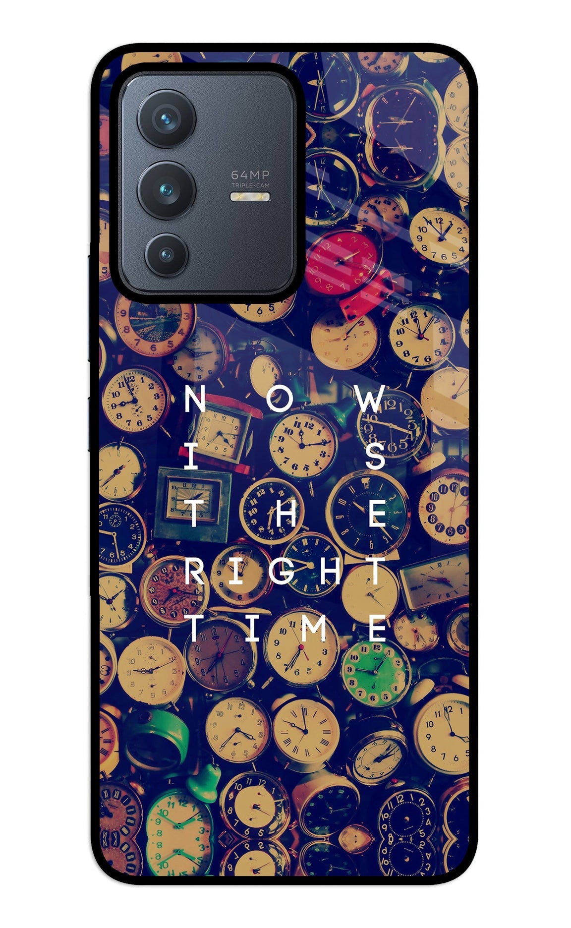 Now is the Right Time Quote Vivo V23 5G Glass Case