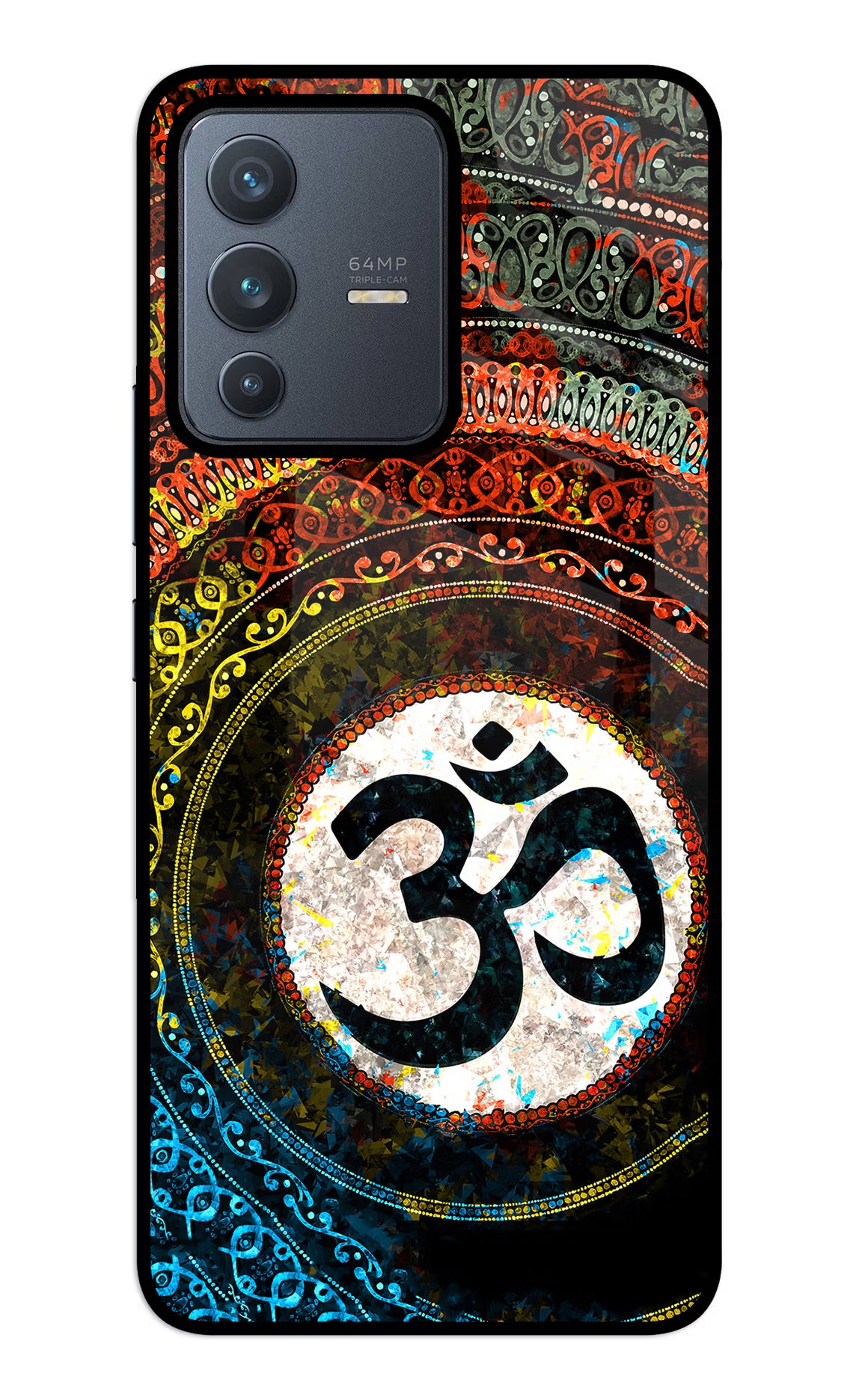 Om Cultural Vivo V23 5G Glass Case Back Cover by Casekaro