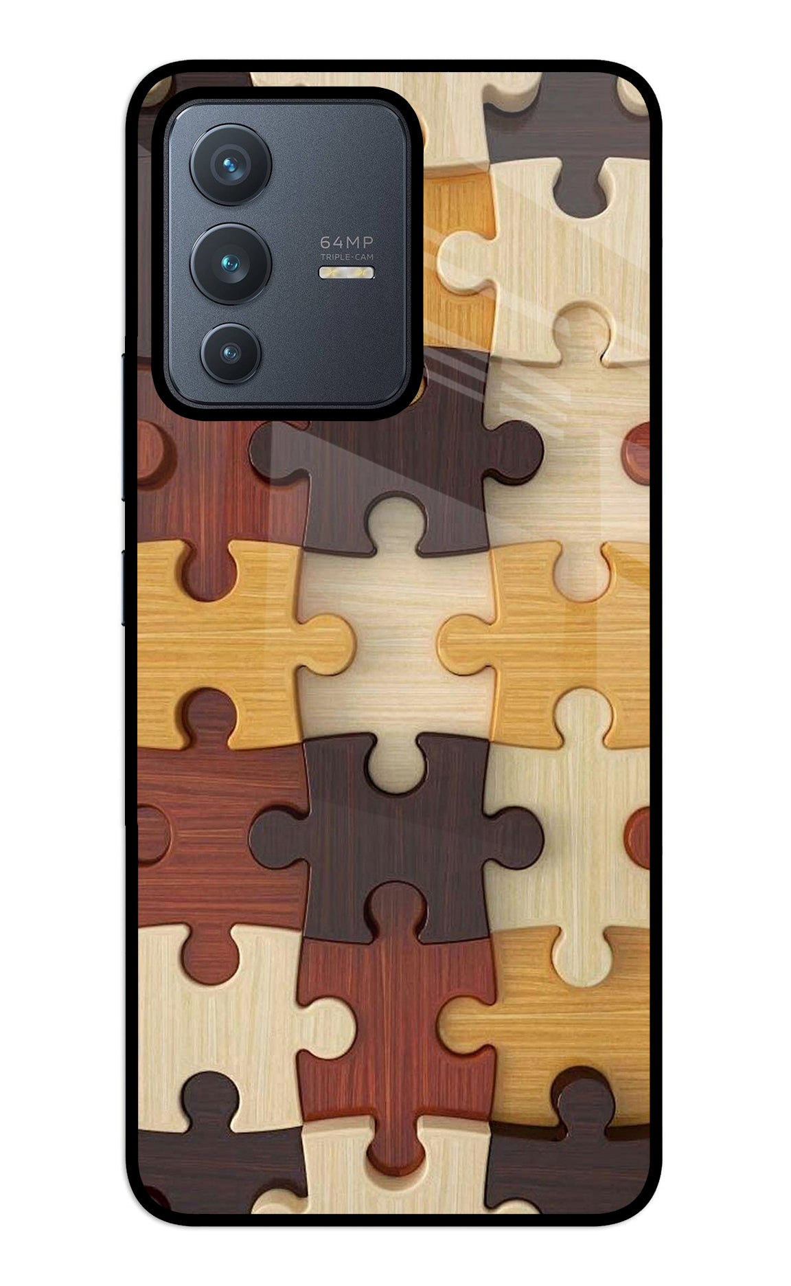 Wooden Puzzle Vivo V23 5G Back Cover