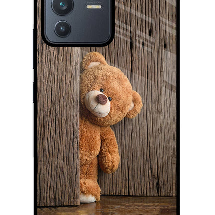 Teddy Wooden Vivo V23 5G Glass Case